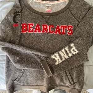 PINK University of Cincinnati Bearcats boatneck sweatshirt
